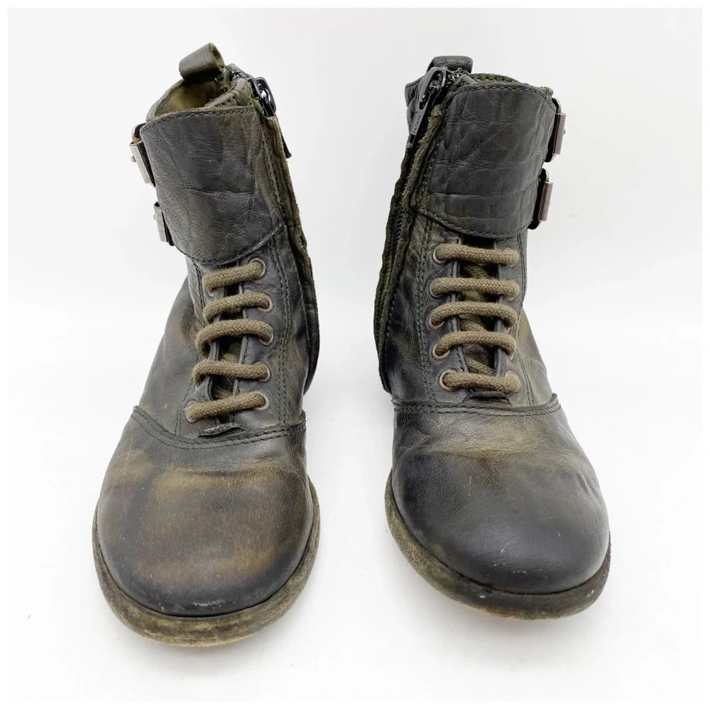 Bonpoint Green Lace‎ Up Boots Size 28